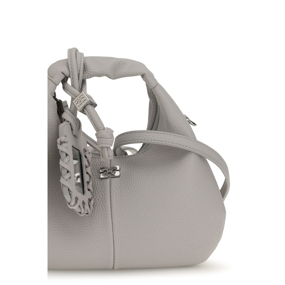 Ganni Gray Polyester Mini Hobo Crossbody Bag