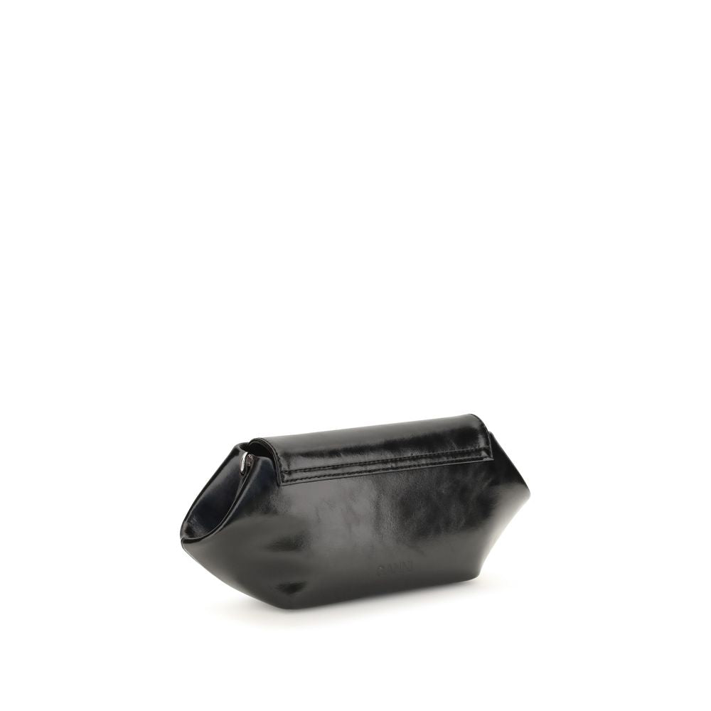 Ganni Black Polyurethane Shoulder Bag