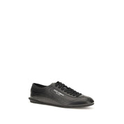 Dolce & Gabbana Black Calf Leather Low-Top Sneakers