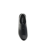 Dolce & Gabbana Black Calf Leather Low-Top Sneakers