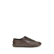Dolce & Gabbana Brown Calf Leather Low Top Sneakers
