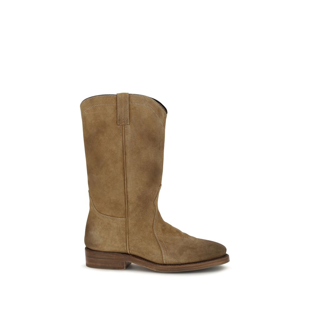 Jil Sander Beige Suede Ankle Boots