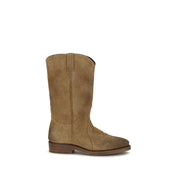Jil Sander Beige Suede Ankle Boots