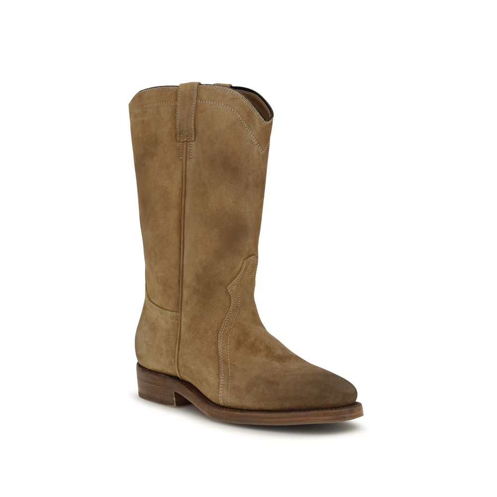 Jil Sander Beige Suede Ankle Boots
