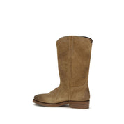 Jil Sander Beige Suede Ankle Boots