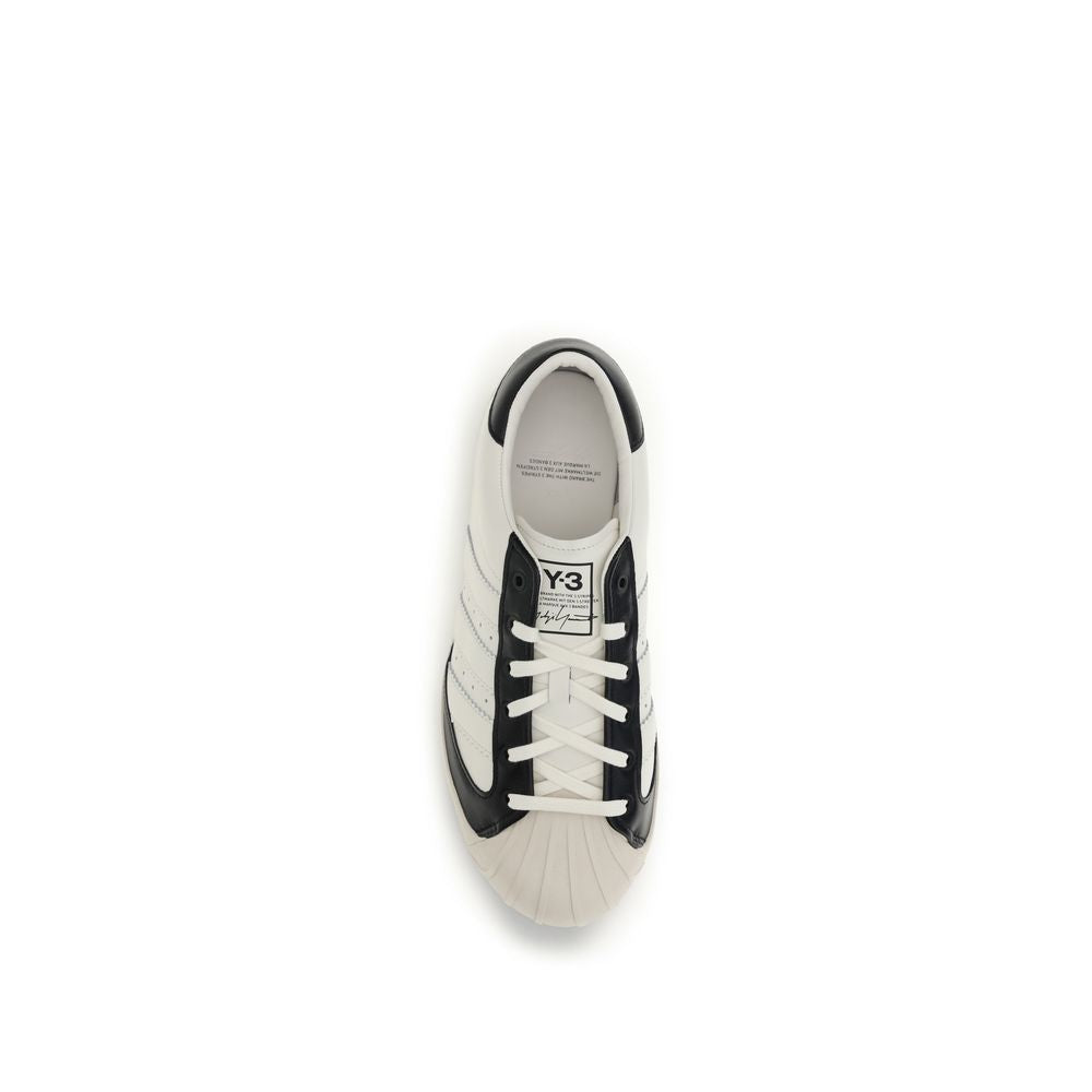 Y-3 White Calf Leather Low Top Sneakers