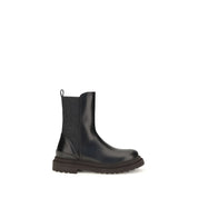 Brunello Cucinelli Black Calf Leather Chelsea Boots