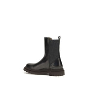 Brunello Cucinelli Black Calf Leather Chelsea Boots