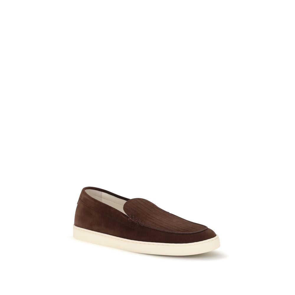 Brunello Cucinelli Bordeaux Calf Leather Loafers