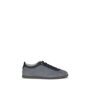 Brunello Cucinelli Gray Calf Leather Low Top Sneakers