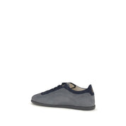 Brunello Cucinelli Gray Calf Leather Low Top Sneakers