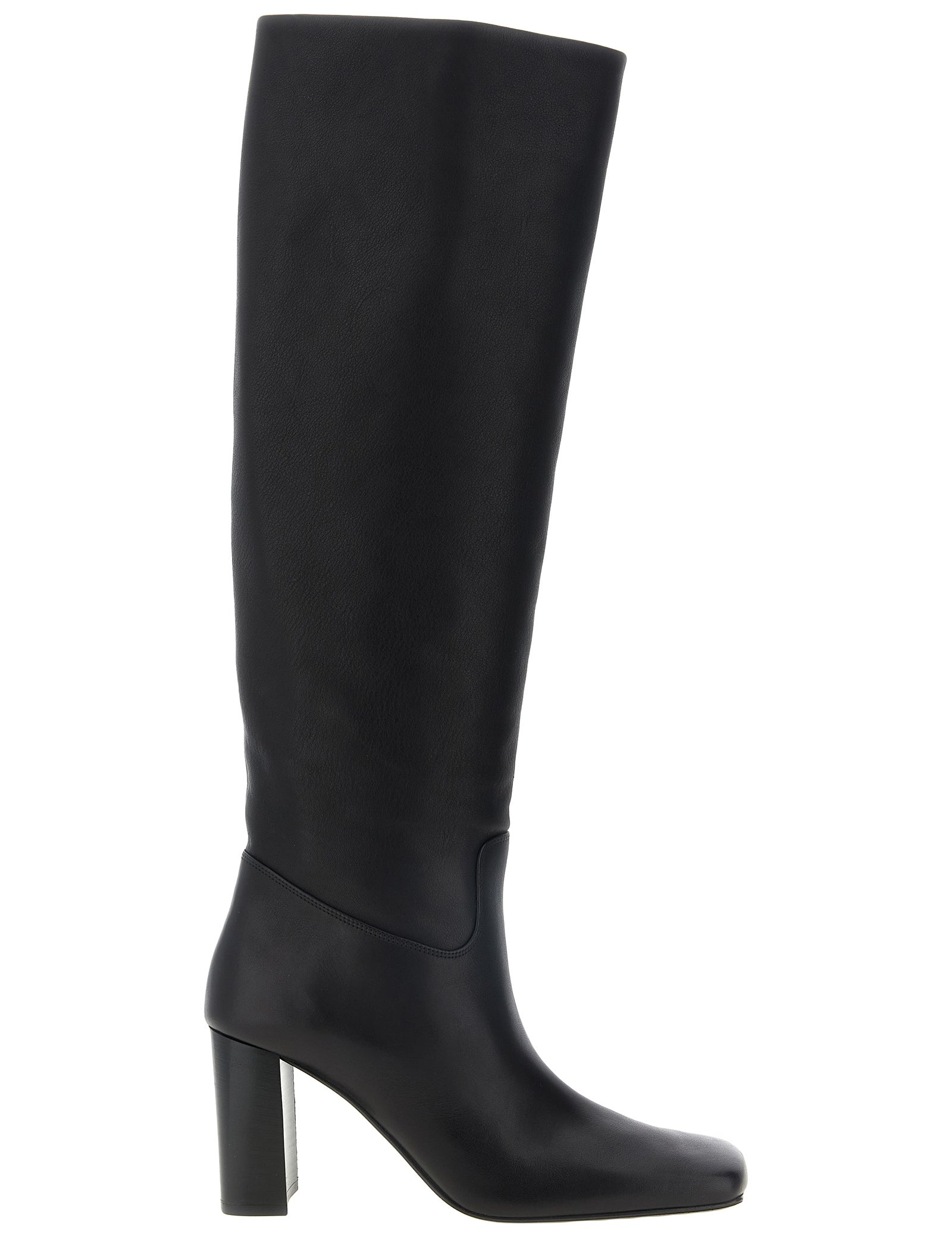 Khaite Black Calfskin Over The Knee Boots