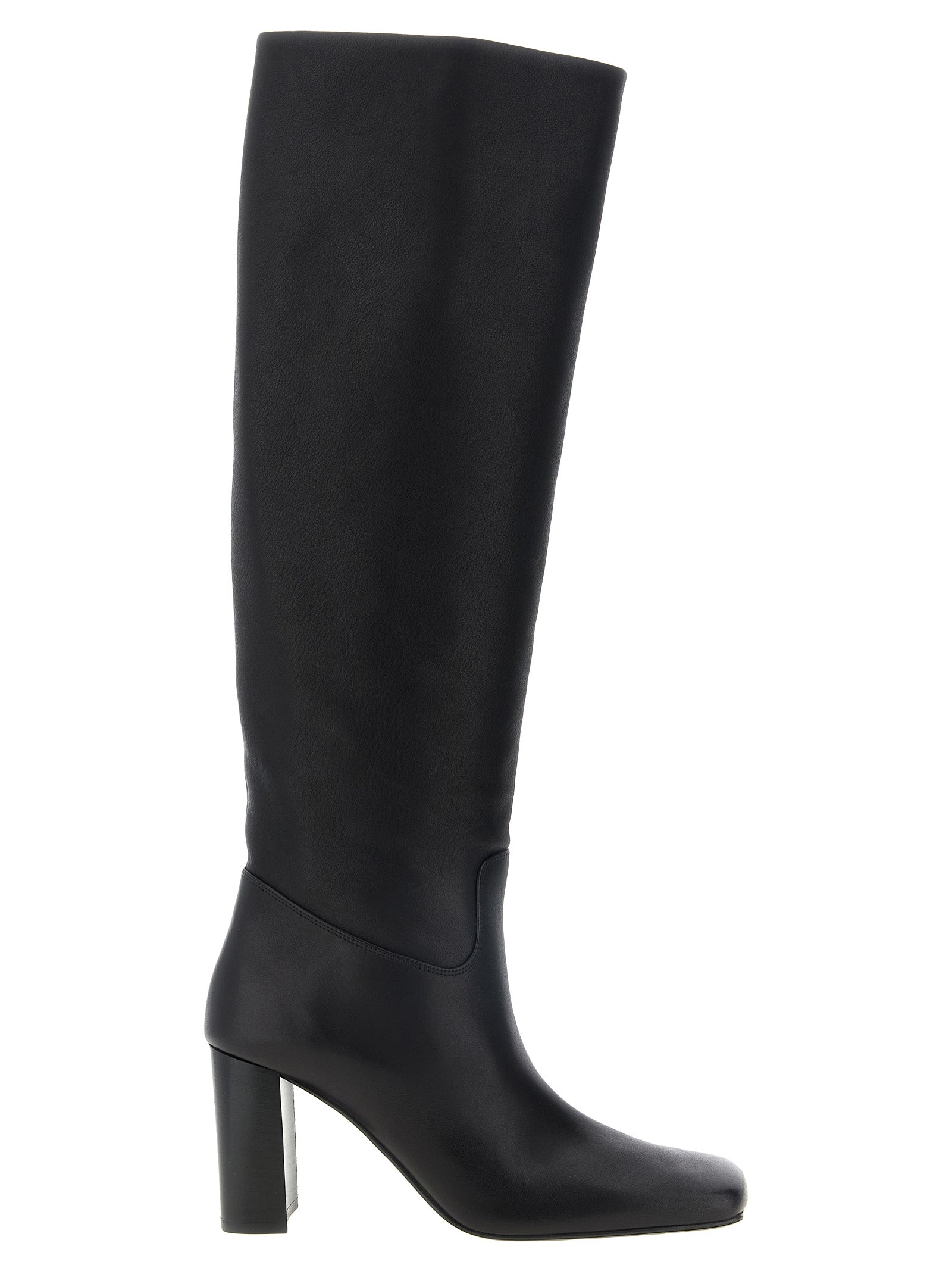 Khaite Black Calfskin Over The Knee Boots