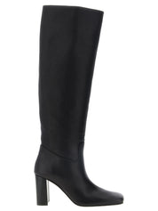 Khaite Black Calfskin Over The Knee Boots