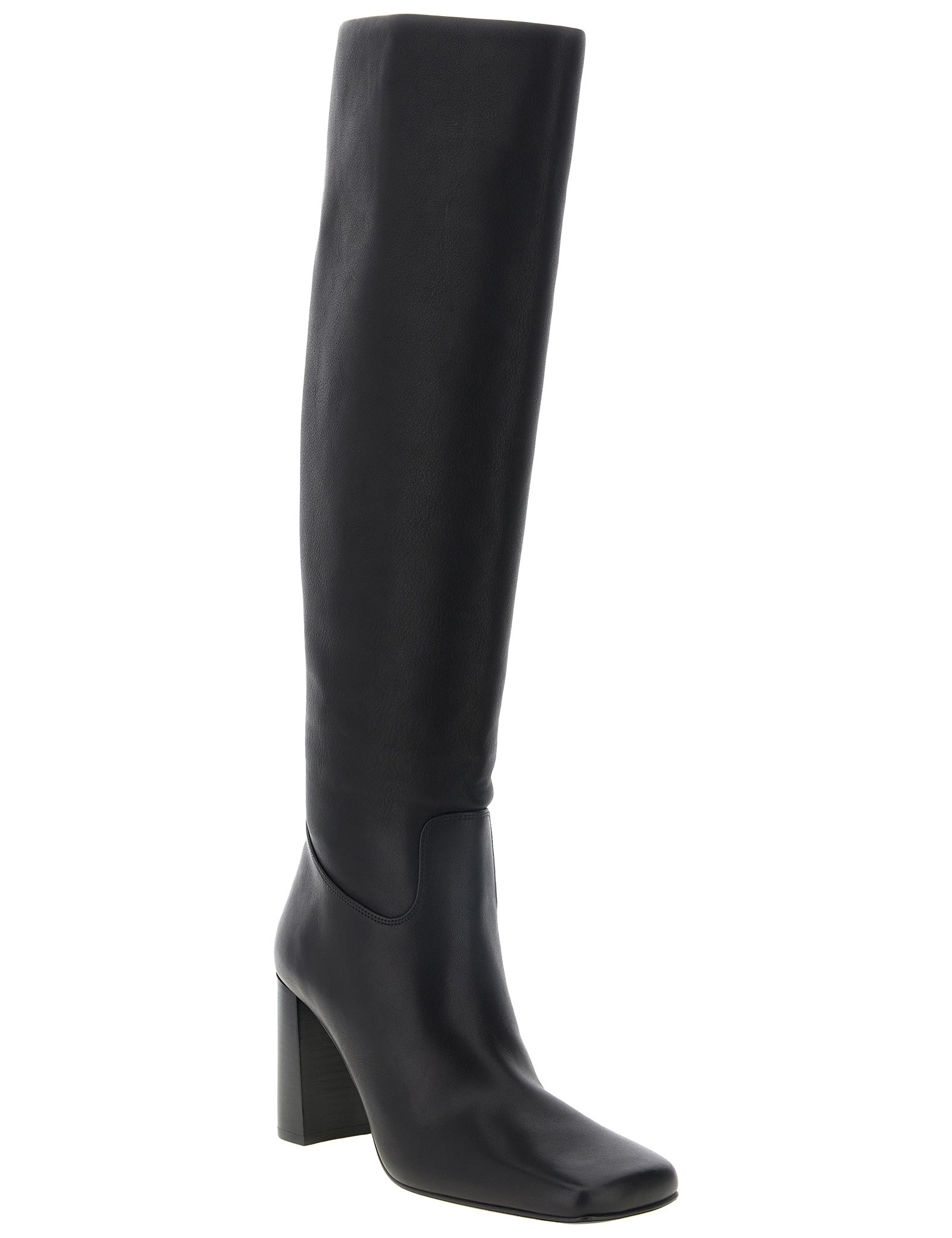 Khaite Black Calfskin Over The Knee Boots