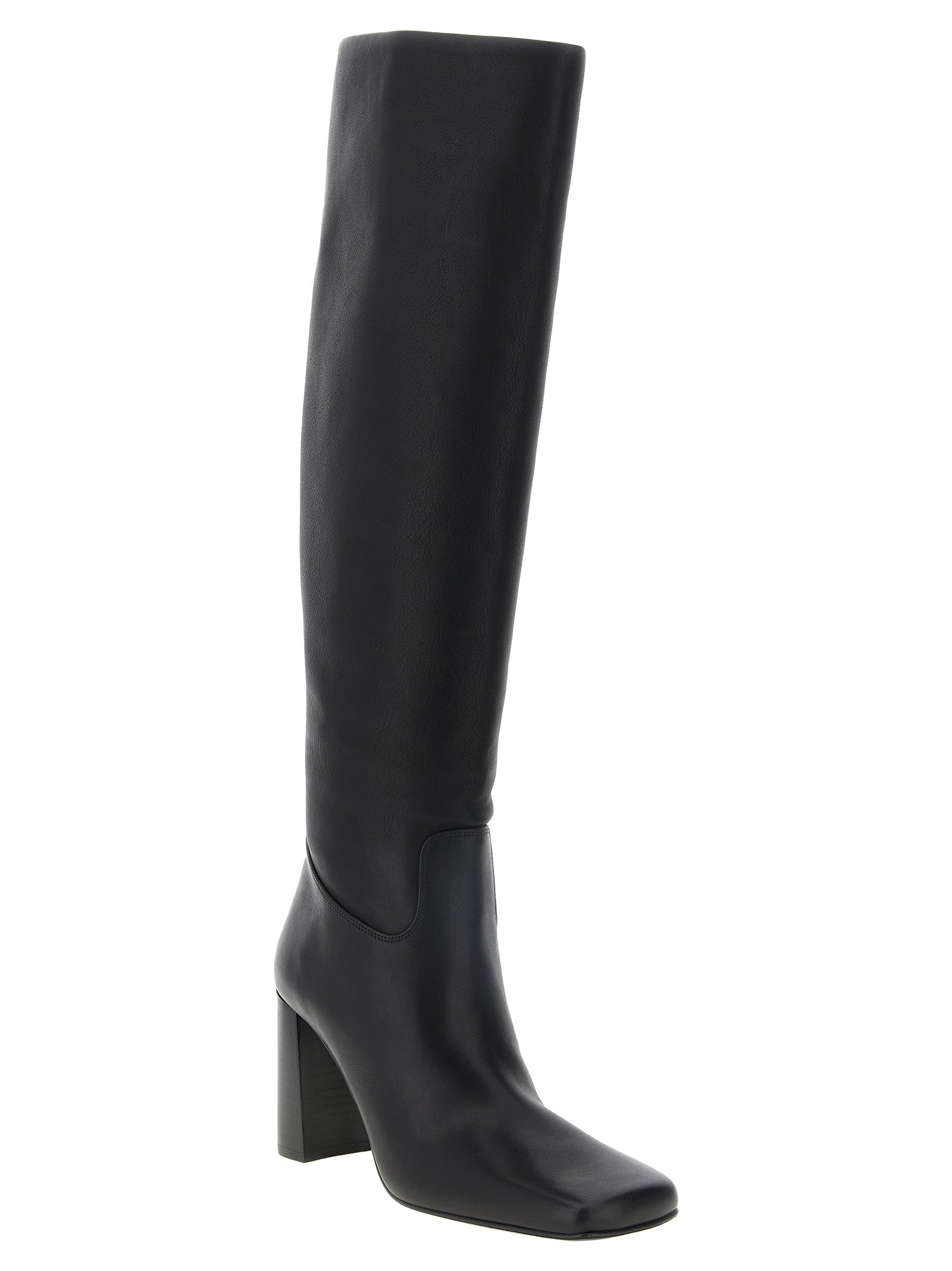 Khaite Black Calfskin Over The Knee Boots