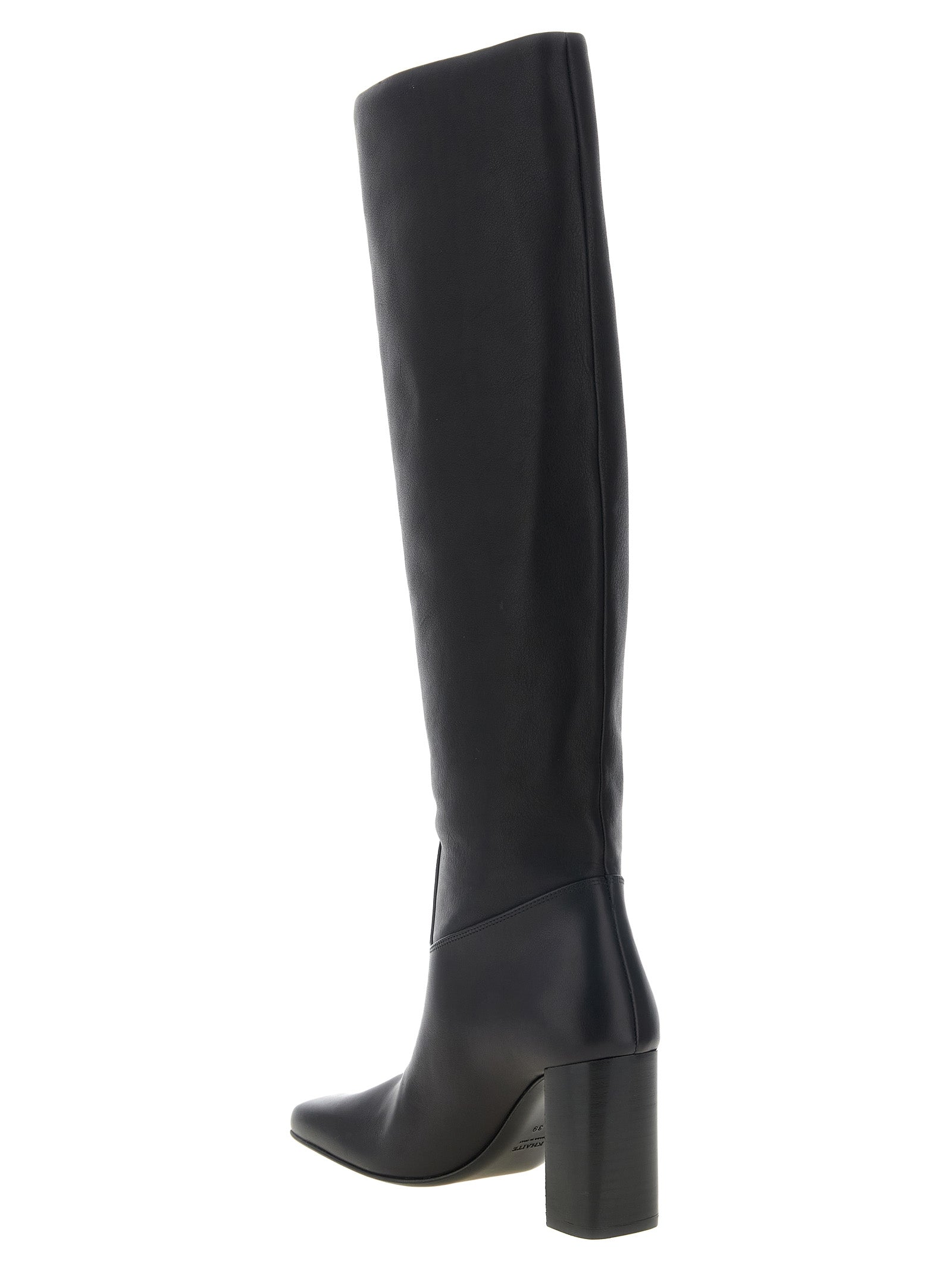 Khaite Black Calfskin Over The Knee Boots