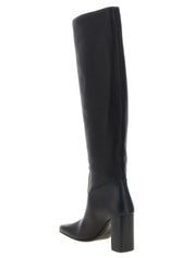 Khaite Black Calfskin Over The Knee Boots