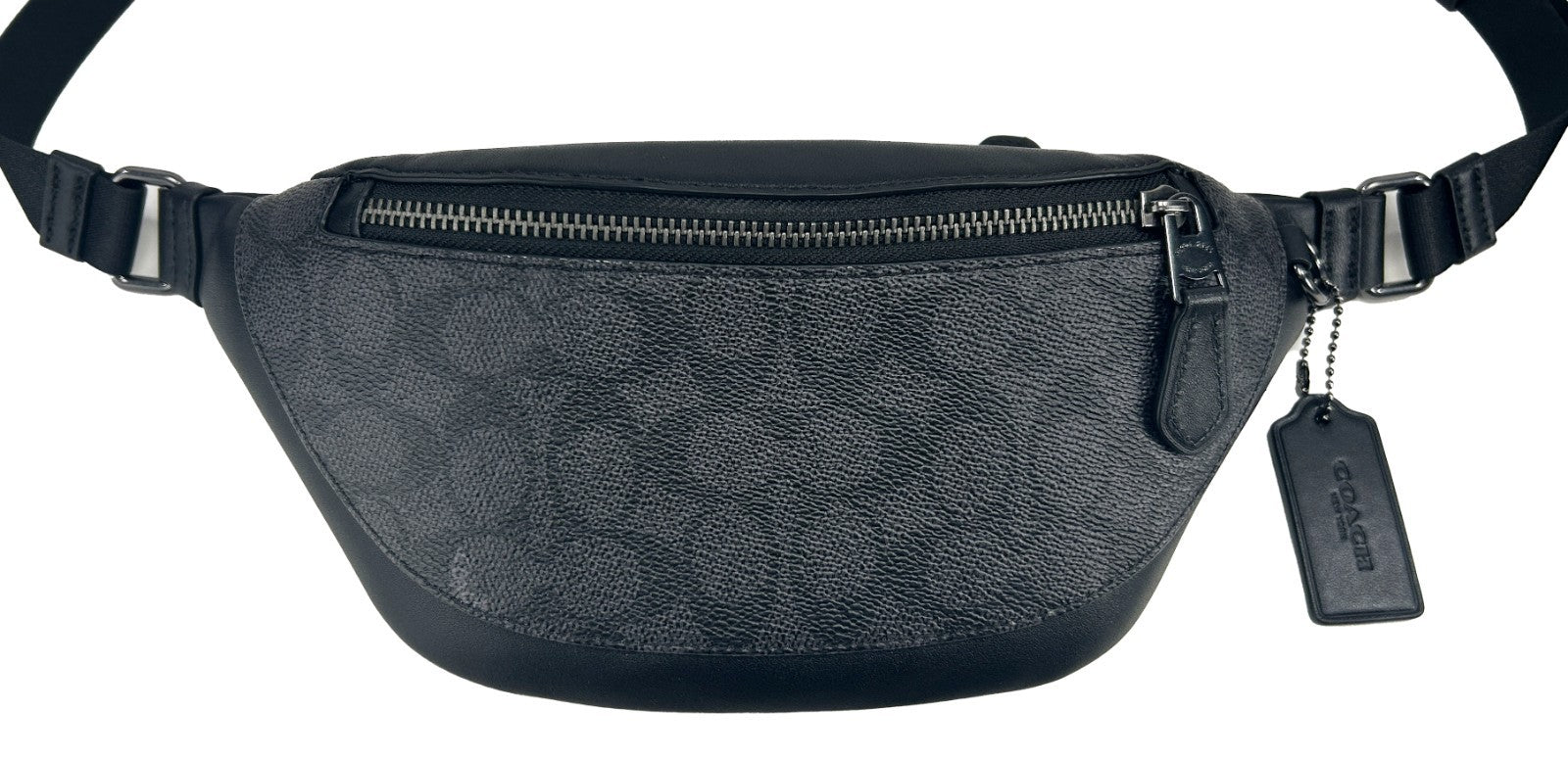 COACH Black/Charcoal PVC Fanny Belt Bag