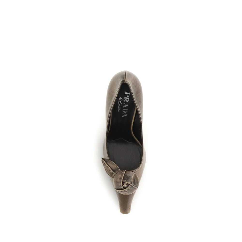 Prada Brown Calf Leather High Heel Pumps