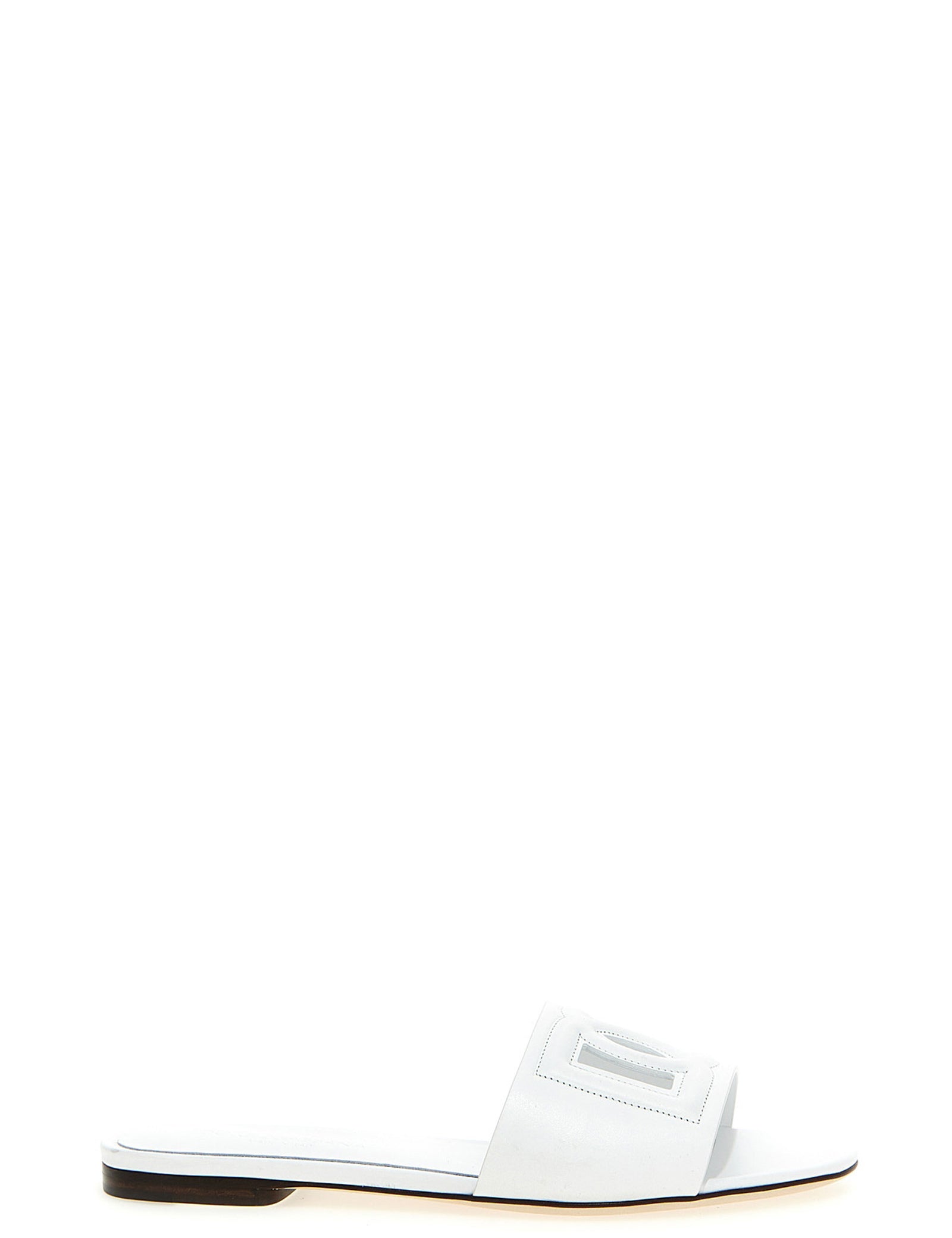 Dolce & Gabbana White Calfskin Slides