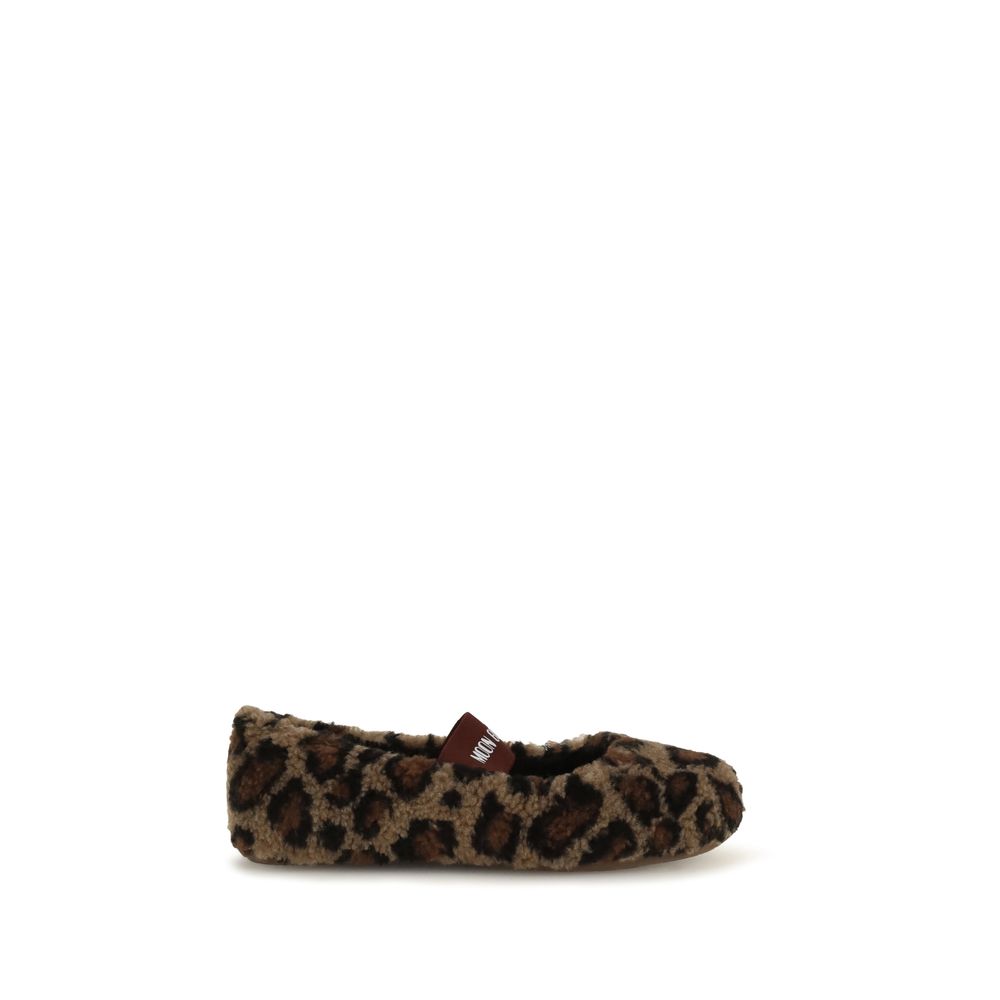 Moon Boot Brown Polyester Leopard Ballet Flats