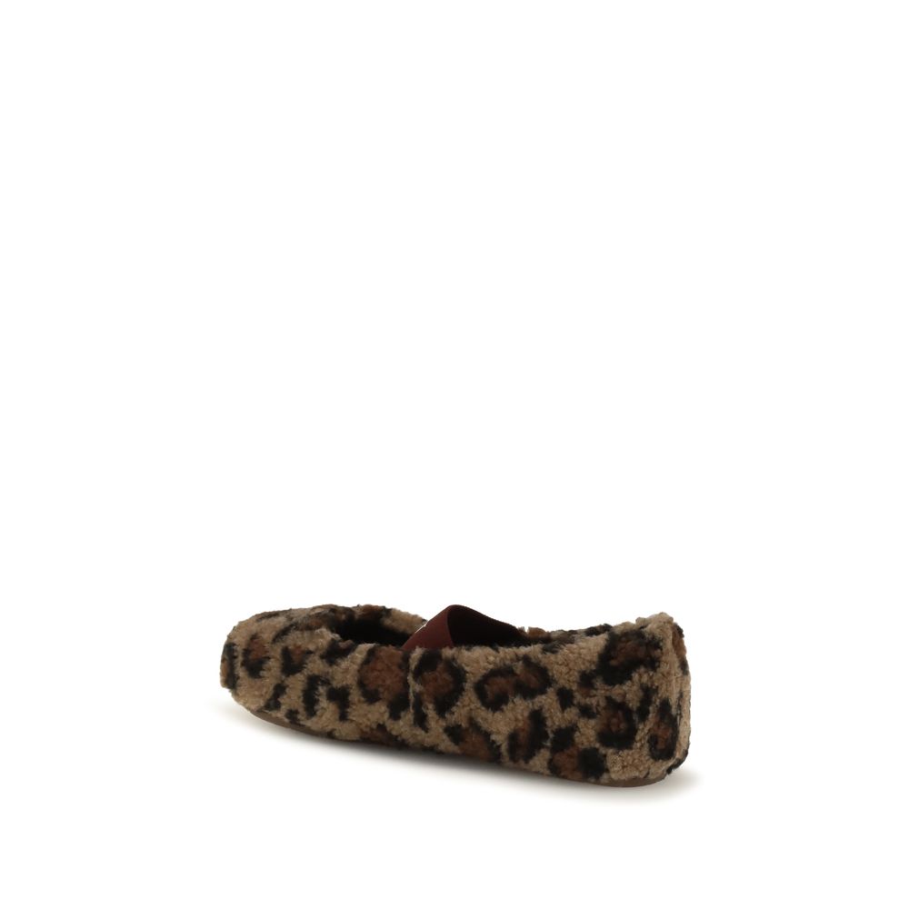 Moon Boot Brown Polyester Leopard Ballet Flats