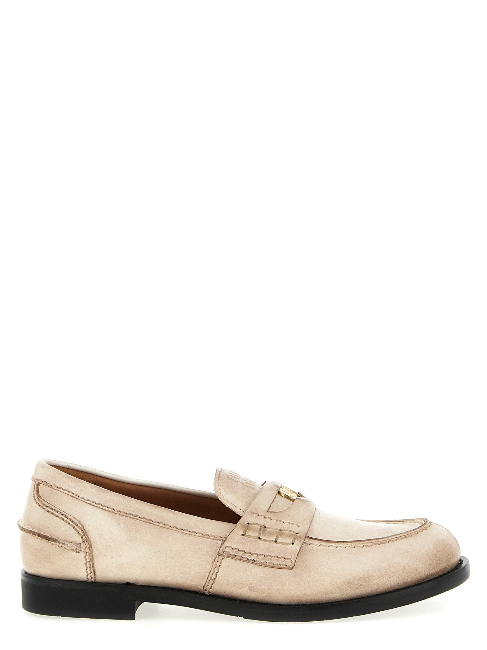Miu Miu White Calfskin Loafers