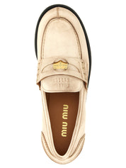 Miu Miu White Calfskin Loafers