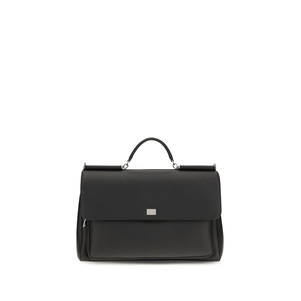 Dolce & Gabbana Black Calf Leather Shoulder Bag