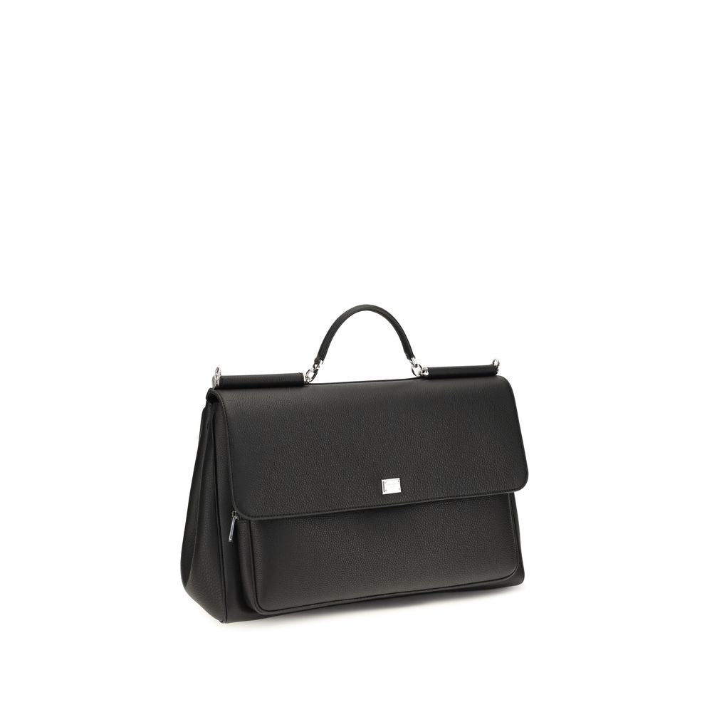 Dolce & Gabbana Black Calf Leather Shoulder Bag