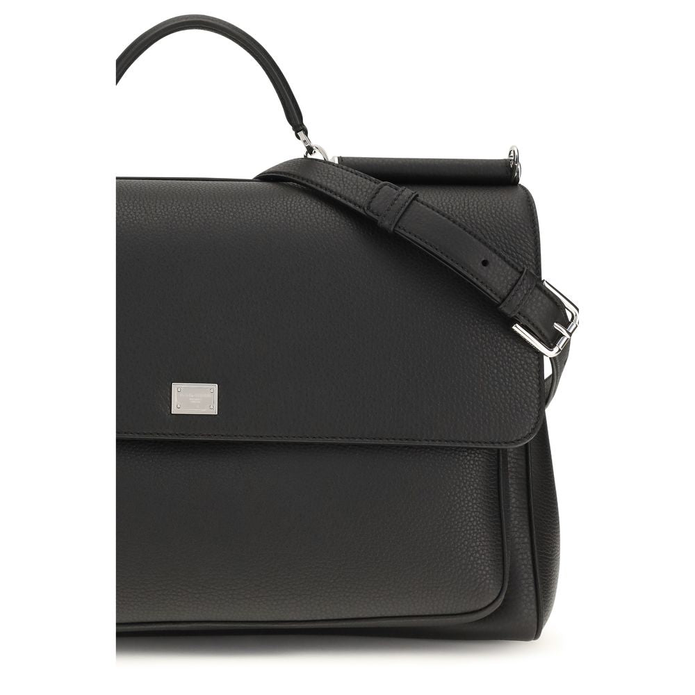 Dolce & Gabbana Black Calf Leather Shoulder Bag