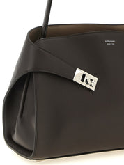 Ferragamo Dark Brown Calfskin Shoulder Bag