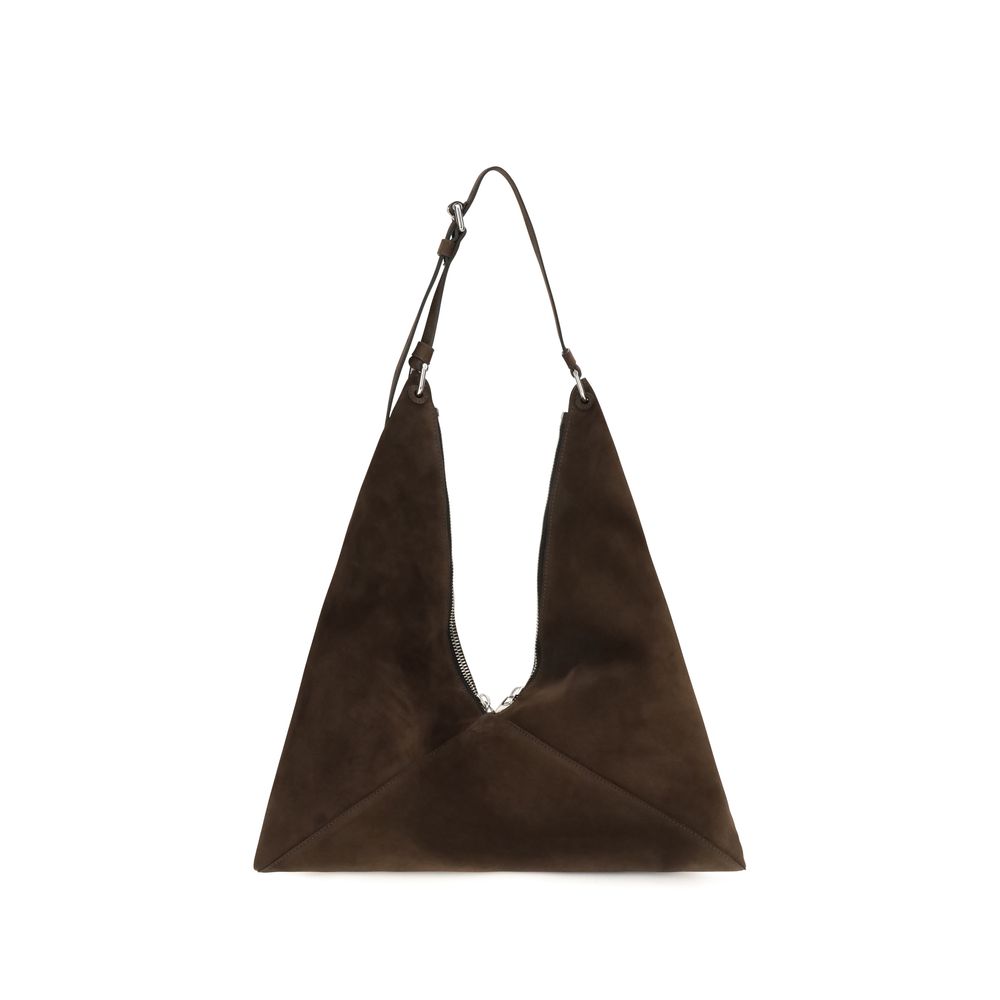 Moschino Brown Suede Shoulder Bag