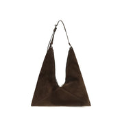 Moschino Brown Suede Shoulder Bag