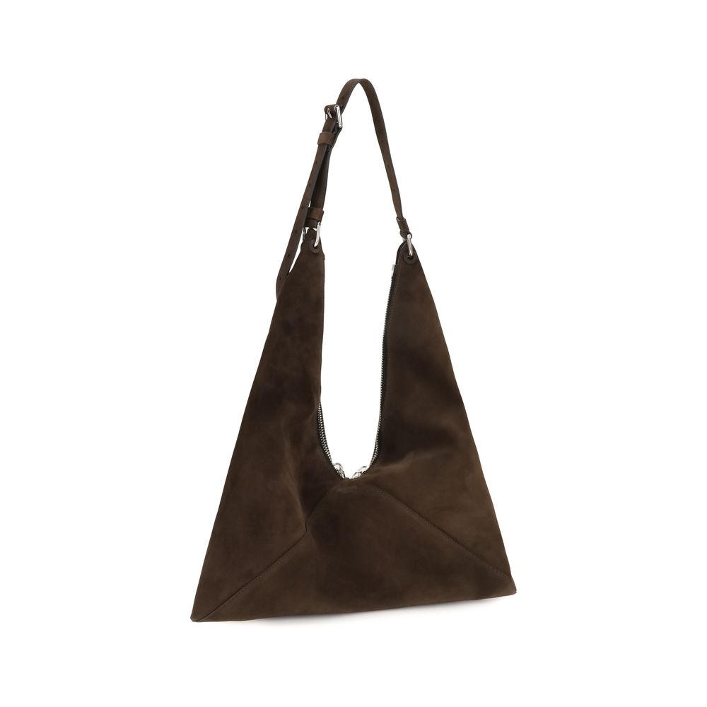 Moschino Brown Suede Shoulder Bag
