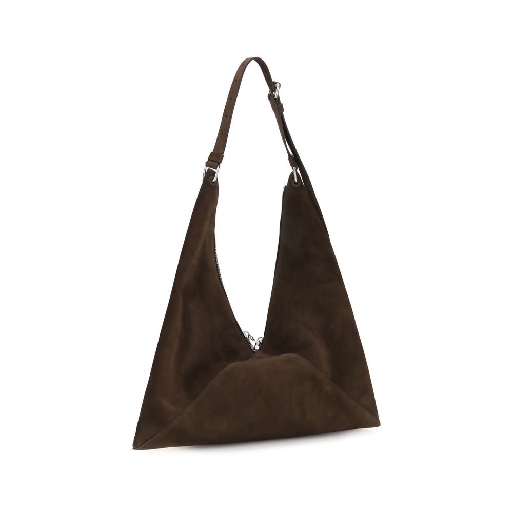 Moschino Brown Suede Shoulder Bag