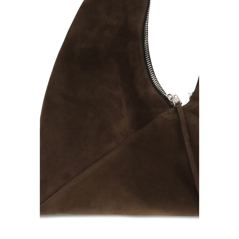 Moschino Brown Suede Shoulder Bag