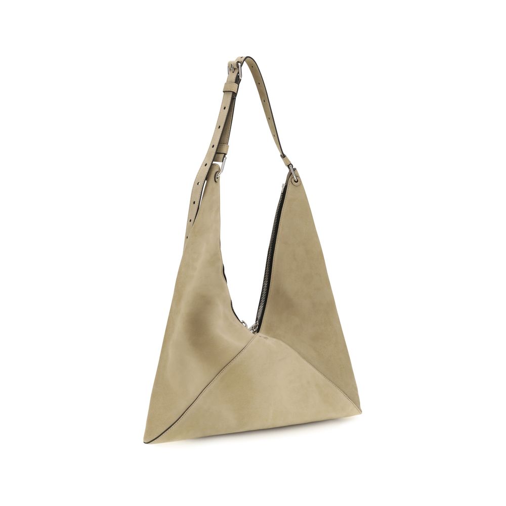 Moschino Beige Suede Shoulder Bag