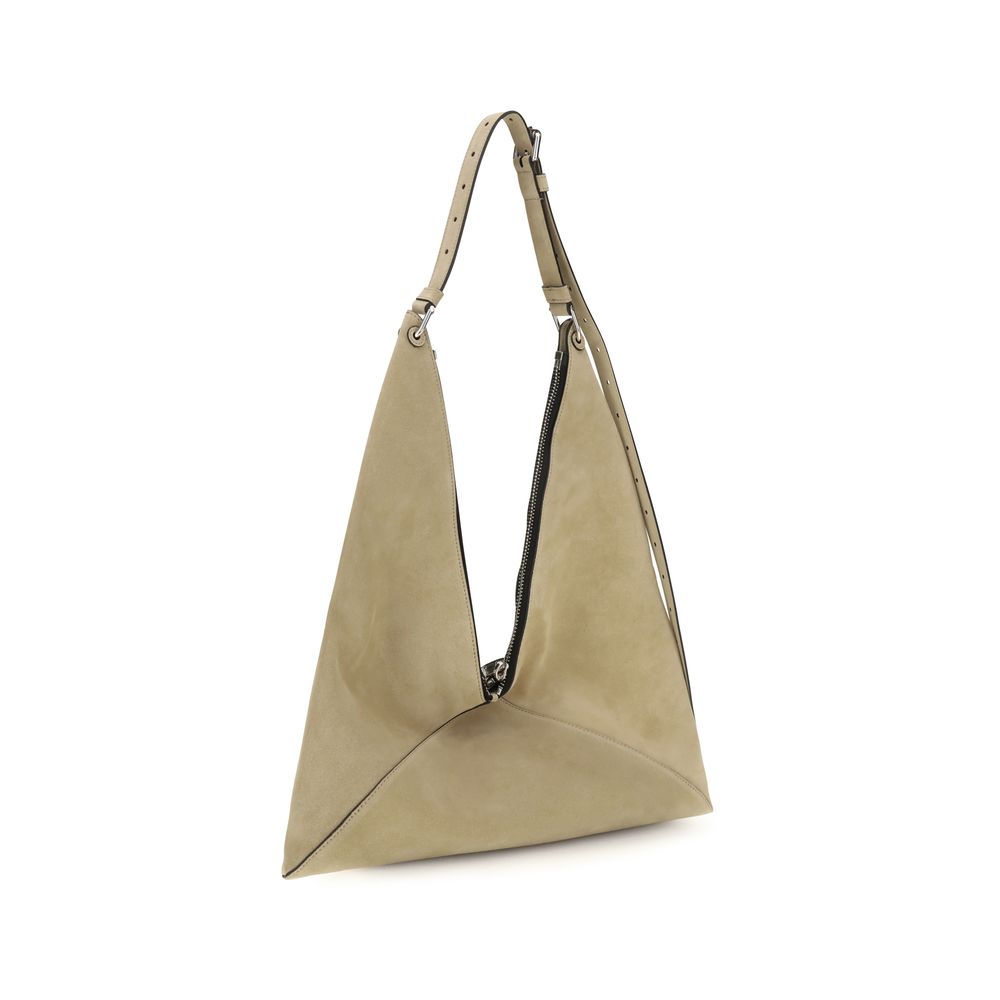 Moschino Beige Suede Shoulder Bag