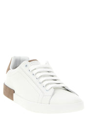 Dolce & Gabbana Beige Calfskin Low Top Sneakers