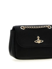 Vivienne Westwood Black Saffiano Leather Shoulder Bag