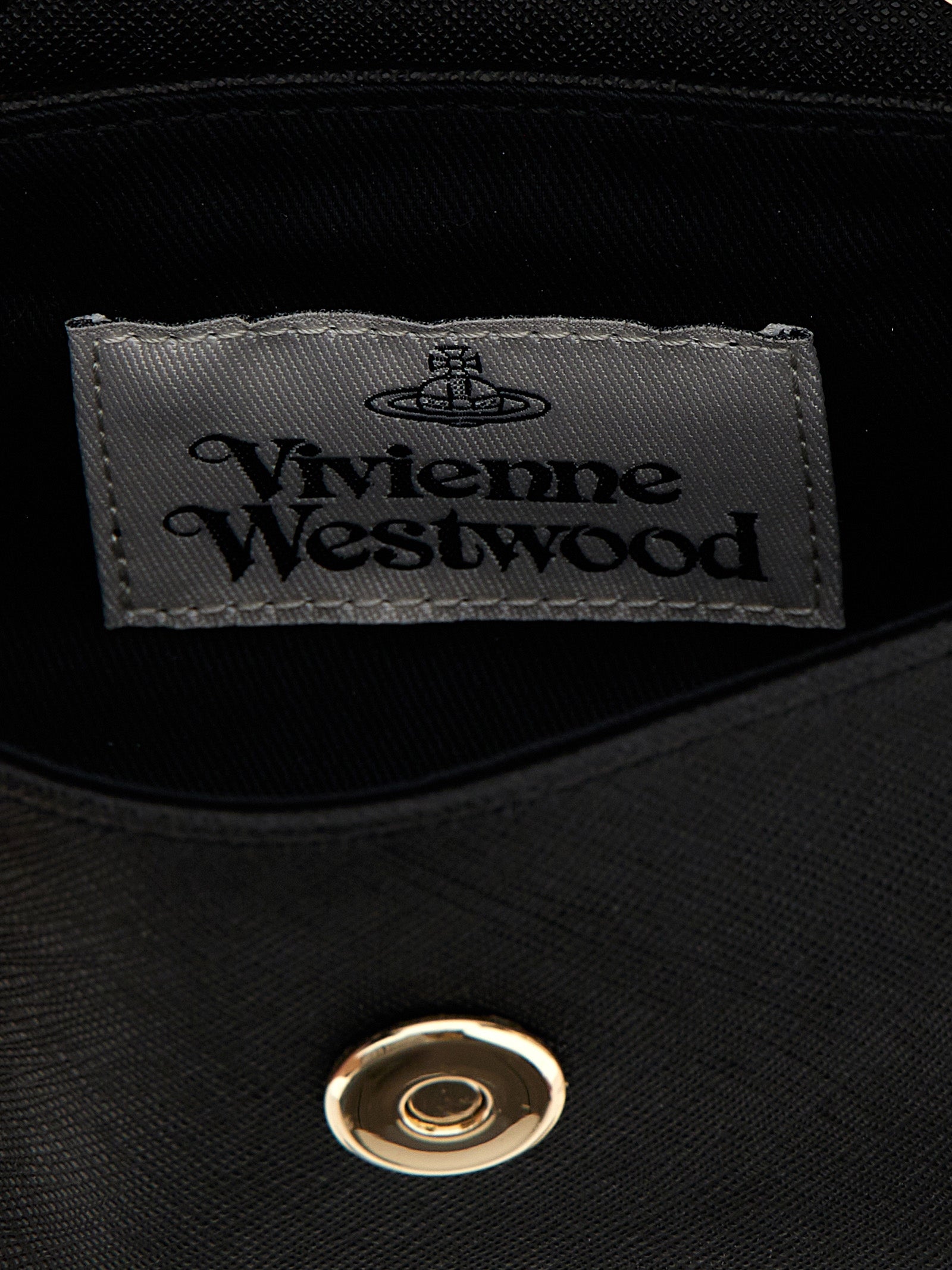Vivienne Westwood Black Saffiano Leather Shoulder Bag