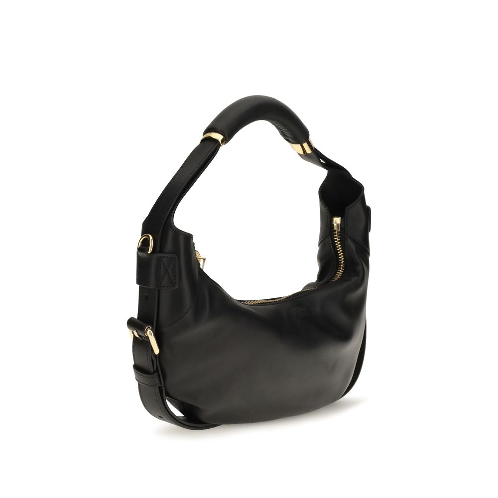 Moschino Black Calf Leather Shoulder Bag