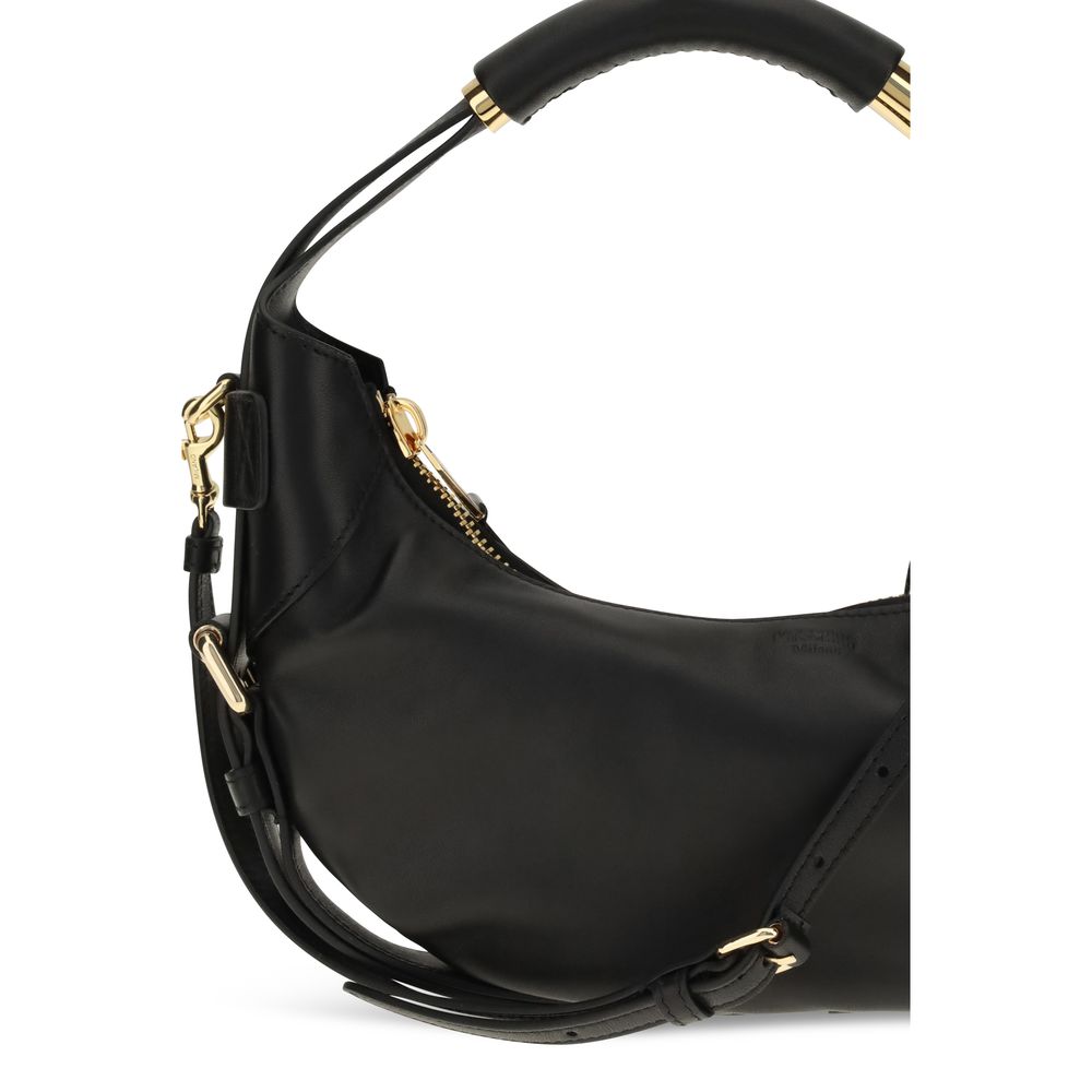 Moschino Black Calf Leather Shoulder Bag