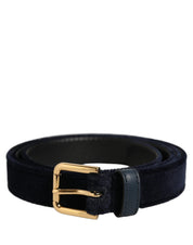 Dolce & Gabbana Dark Blue Velvet Belt