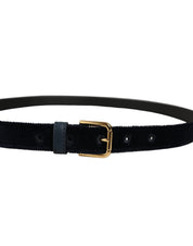 Dolce & Gabbana Dark Blue Velvet Belt
