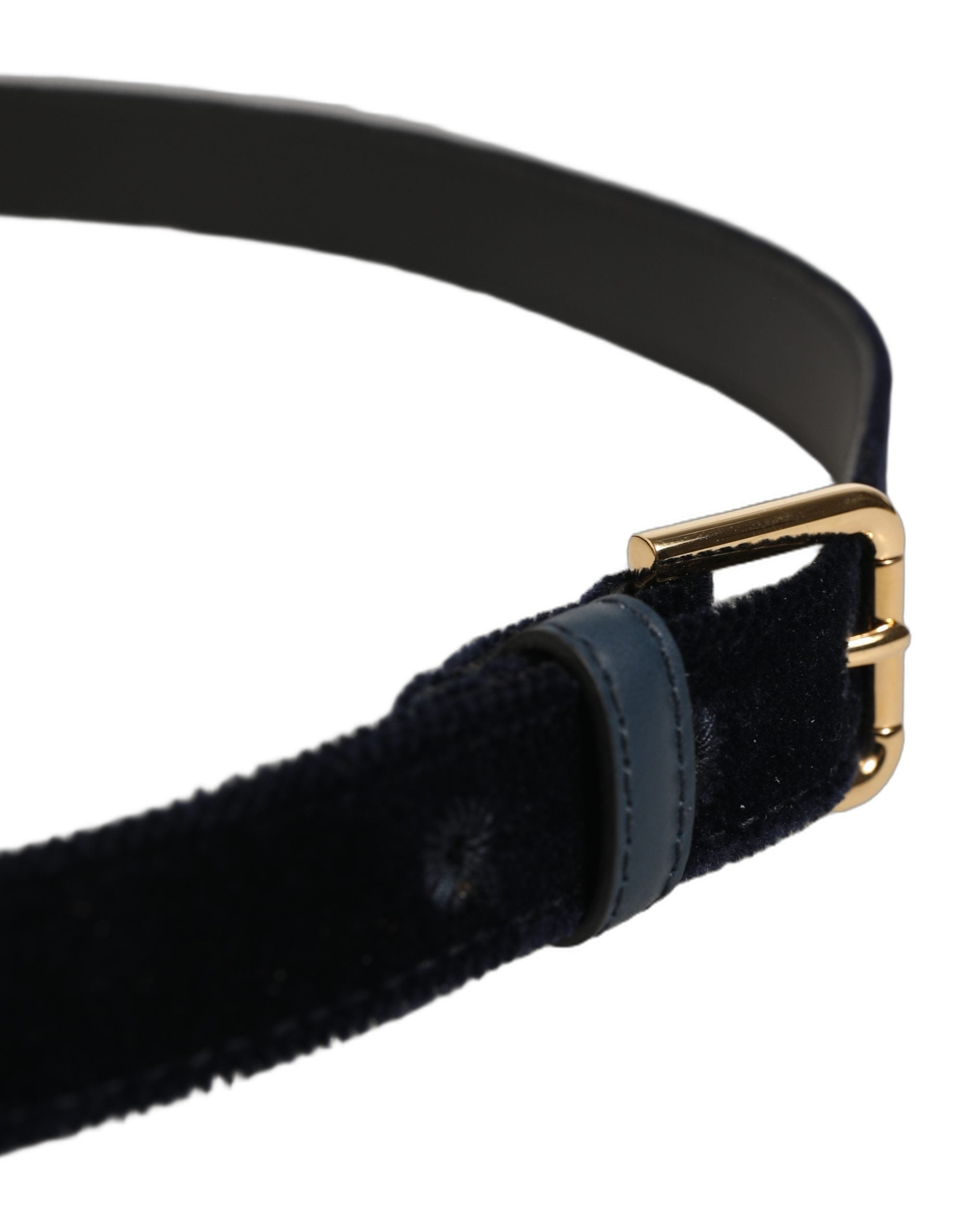 Dolce & Gabbana Dark Blue Velvet Belt