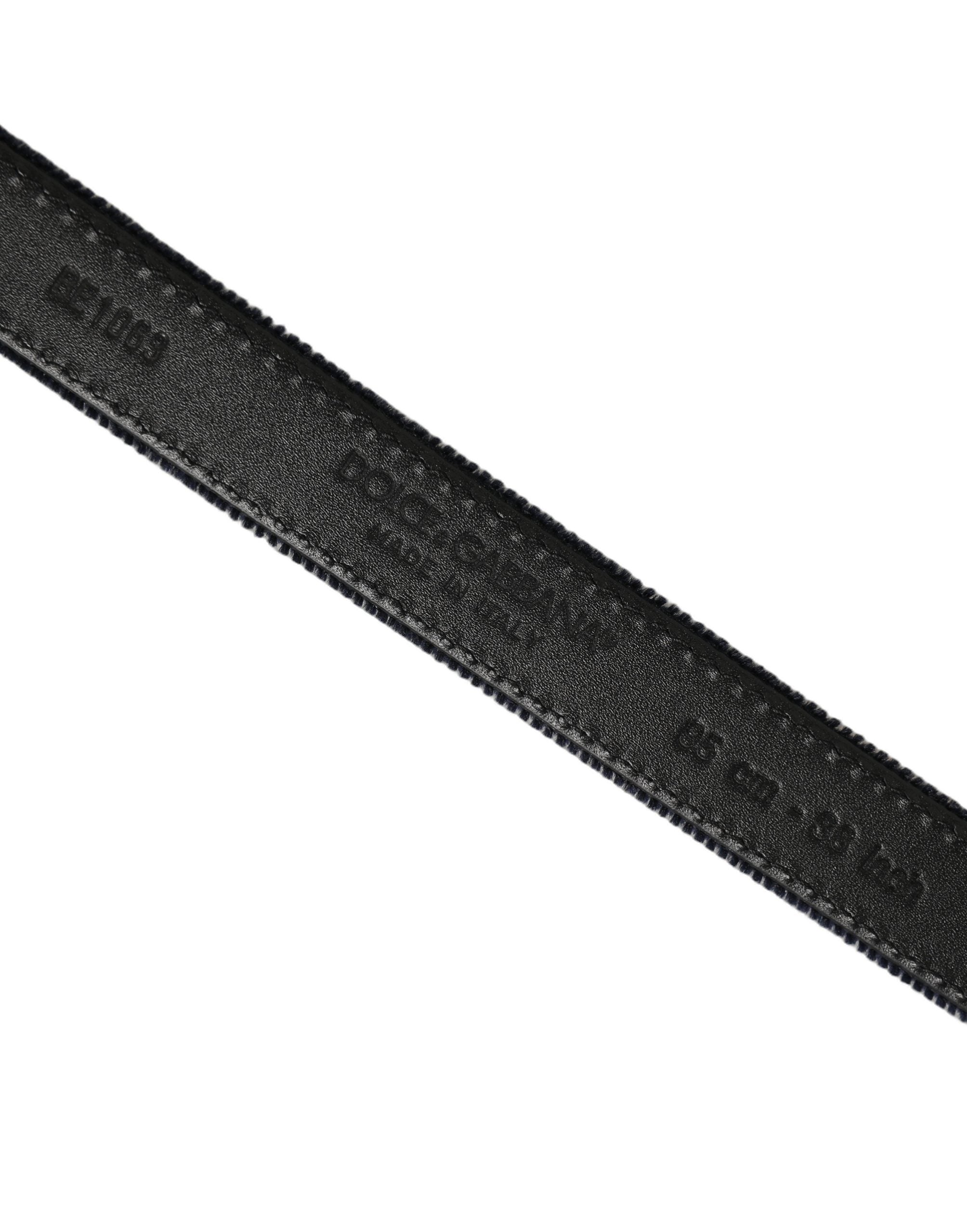 Dolce & Gabbana Dark Blue Velvet Belt