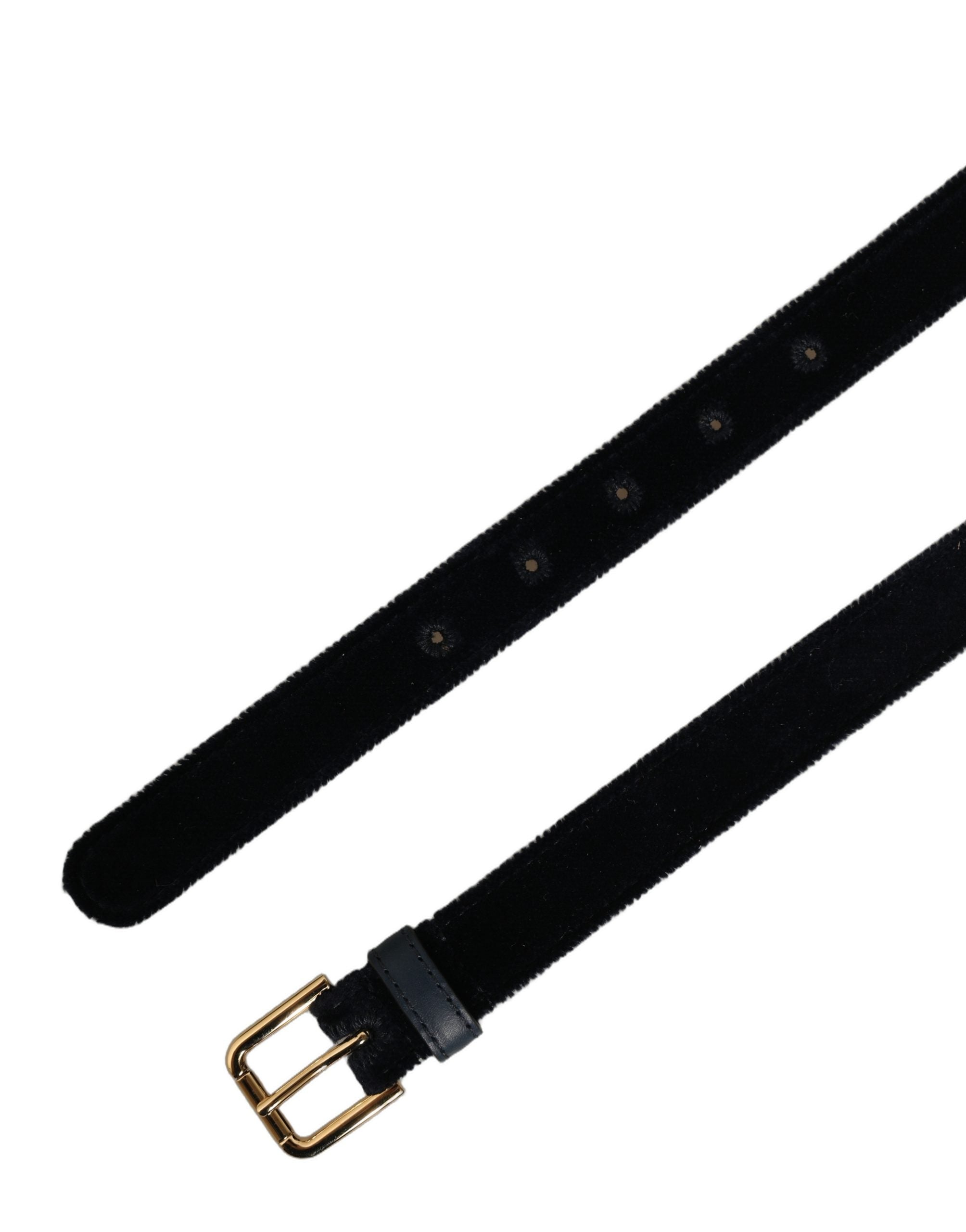 Dolce & Gabbana Dark Blue Velvet Belt